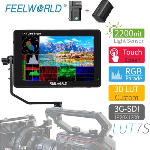 FEELWORLD LUT7S 7 inch 2200nits Touch Screen Field Monitor 3D LUT Full HD 1920x1200 IPS 3G SDI 4K HDMI Input Output DSLR Monitor