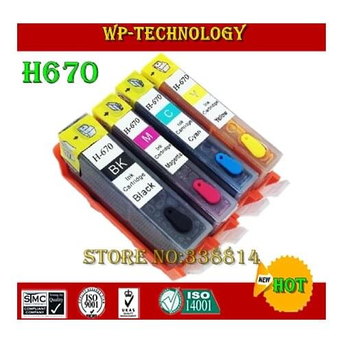 Full Ink Refill cartridge suit for HP670 hp-670 suit for HP4615 hp4625 hp5525 hp6526 , With ARC chips