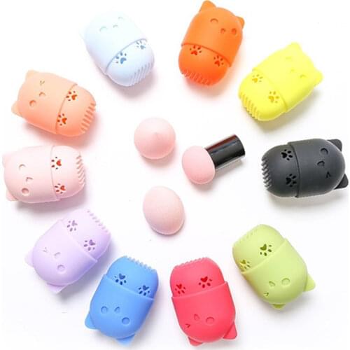 Beauty Powder Puff Blender Holder Sponge Makeup Egg Drying Case Portable Soft Silicone Powder Puff Drying Holder for Container