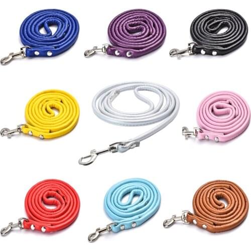 Solid PU Leather Basic Leashes For Small Dog Puppy Cat Collar Leash Lead
