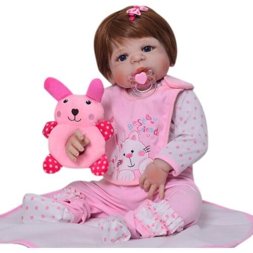 Lifelike Silicone Reborn Baby Menina Alive 23'' Newborn Baby Dolls Full Vinyl body Wear bebe Infant Clothes Truly Kids Playmates