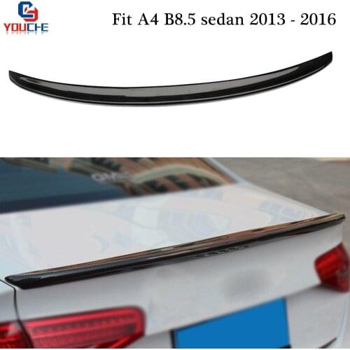 S4 Style Rear Spoiler for Audi A4 B8.5 2013 - 2016 4-door Sedan Trunk Tail Lid Boot Lip Carbon Fiber Spoiler