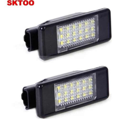 SKTOO 2 x LED SMD License Plate Light For Peugeot 106 207 307 308 406 407 508 White