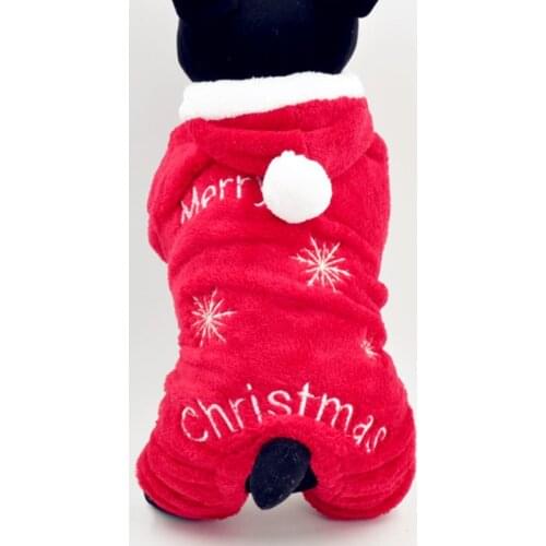 Warm Pet Dog clothes hoodies Christmas New Year autumn and winter four-legged jumpsuit snowflake dog coat jacket for small dogs