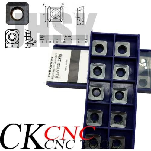 10pcs SEKT1204 AFTN LT30 Carbide Inserts for indexable KM end milling cutter CNC wear-resistant milling machine blade