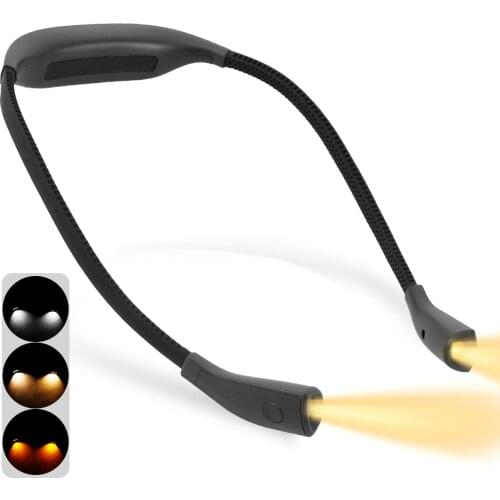 USB Reading Lamp High Quality Neck Book Light Rechargeable HandsFree Durable LED for Knitting Camping Repairing Lighting