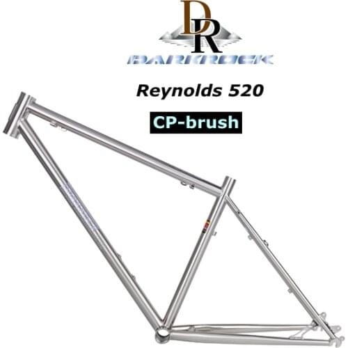 On SALE! DARKROCK DR-1 MTB Frame Reynolds 520 steel Mountain bicycles parts 26inch classic chrome silver CP brush finished