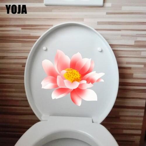 YOJA 21.2*19.1CM Hand Painted Lotus Fashion Bedroom Wall Decor Decal Home Toilet Sticker T1-0698