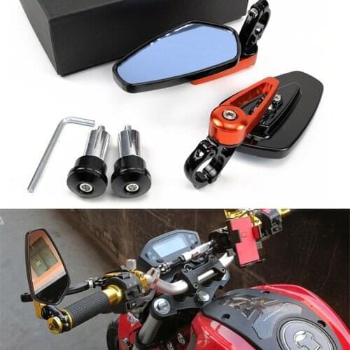 Motorcycle Handlebar End Bar End Mirrors Universal 7/8" 22mm For Benelli Leoncino 500 Duke 390 Yzf R125 Mt10 Trk 502 Nc750x