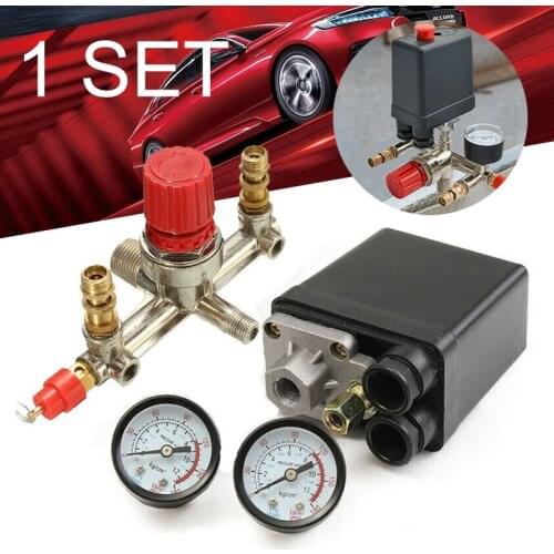 1pc Pressure Meter Regulator Gauges Air Valve Compressor Control Switch 220V 16A Up to 125 psi Accessories Tool Parts
