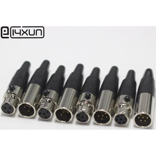 1pcs Mini XLR 3 4 5 6 Pin Male Plug / Female jack Small XLR 3P Audio Socket Microphone Connector MIC Adapter