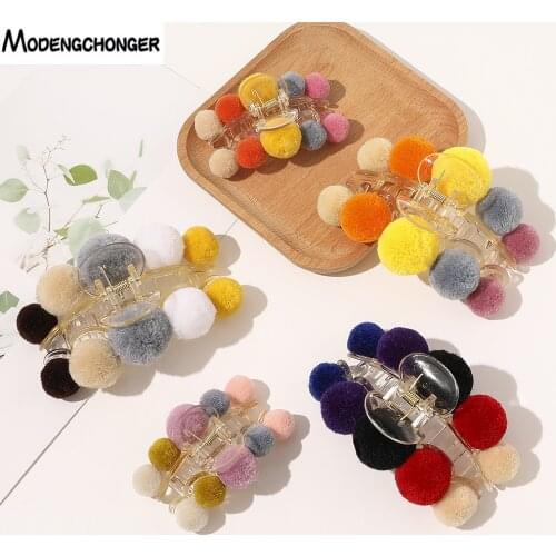 1PC Women Girls Geometric Hair Claw Clamps Hair Crab Hair Ball Plate Hairclip elegant Claws Candy Colors Accessories Hairpin