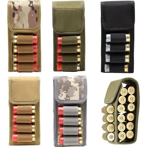 12 gauge ammo case gun bullet bag tactical sports bullet bag 16 shots gun storage bag molle accessory multifunctional belt bag