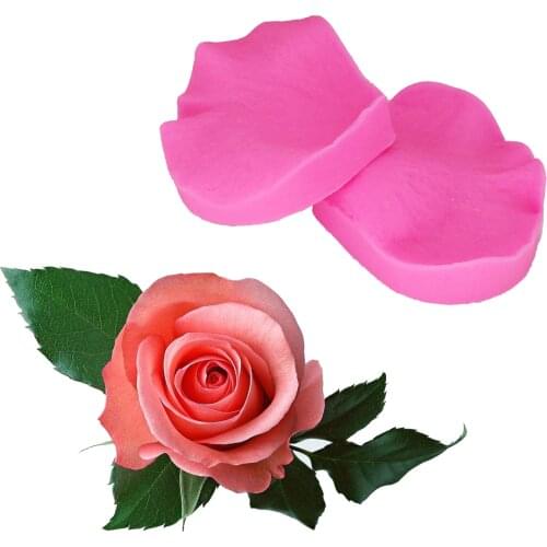 2PCS/set Petal Leaf Rose Shaped Silicone Mold Cake Decoration tools Fondant 3D Flowers Wedding cake Mould T1197