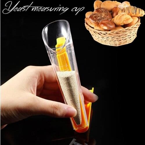2 in 1 Measuring Cup Plastic Dry Yeast Special Cup with Sealing Clip Meter For Bread Select Scales Measure Tool