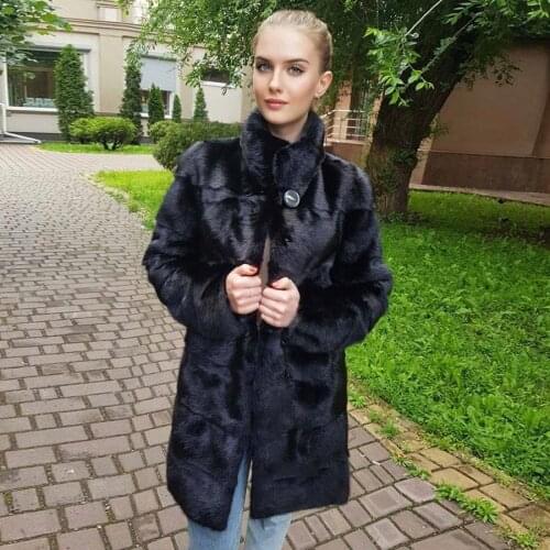 2021 High Quality Women Mink Fur Coat Fashion Natural Mink Jacket Winter Warm Fur Overcoat