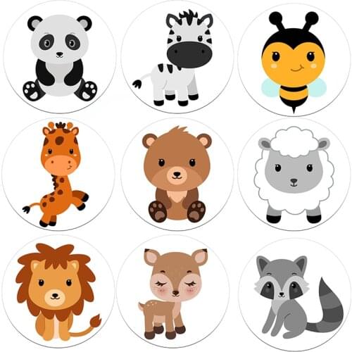 24/48pcs Kawaii Cartoon Animals Stickers Cute Panda Bee Bear Zoo Seals Sticker for Laptop Skateboard Computer Guitar ecal Toy