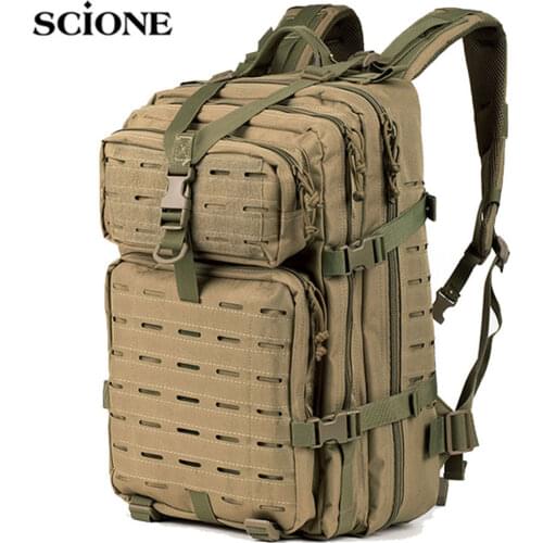 35L Men Travel Bag Camping Backpack Hiking Military Tactical Bags Climbing Rucksack Army Bags Outdoor Laser Army XA939WA