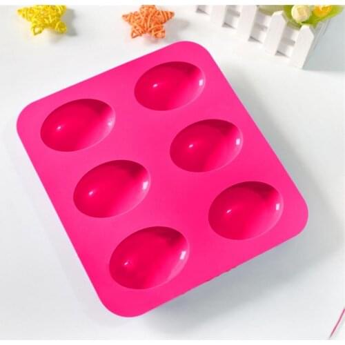 6 Cavity Oval Soft Silicone Cookie Cake Mold Soap Mould Handcraft Tool Accessory Cookie Cake Mold