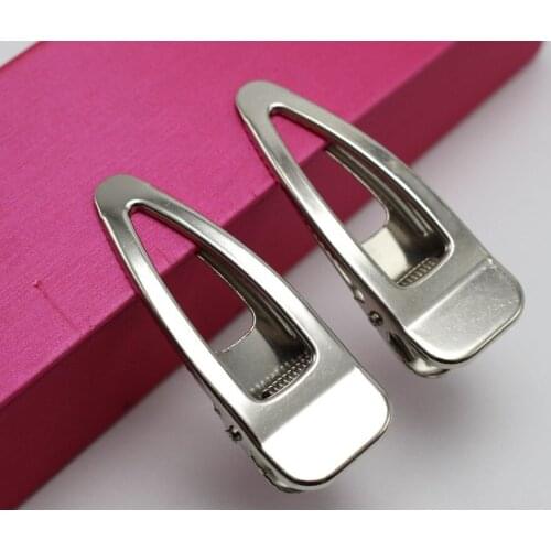 8 Silver-plate Tone Heavy Prong Cutout Alligator Hair Clips 60mm with Teeth Bows Hair