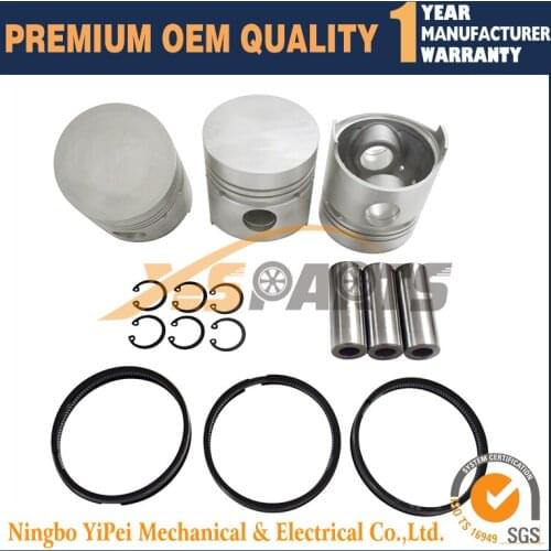 D1101 Engine 3 set Piston + Rings Kit Set STD for Kubota