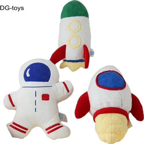 Baby Plush Cartoon Rocket Spaceship Astronaut Plush Toy Pillow Stuffed Astronaut Doll toys Room Sofa Decor Cushion Gift for Boy