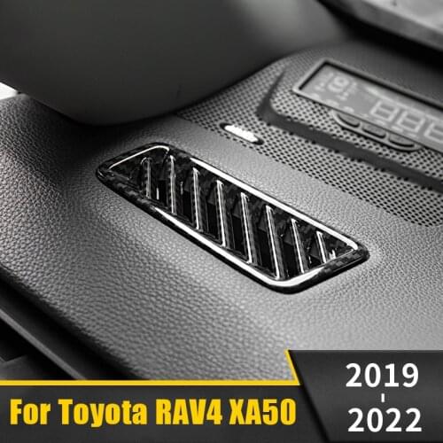 For Toyota RAV4 RAV 4 2019 2020 2021 XA50 MK5 ABS Carbon Car Dashboard Air Conditioning Vent Outlet Frame Trim Cover Accessories