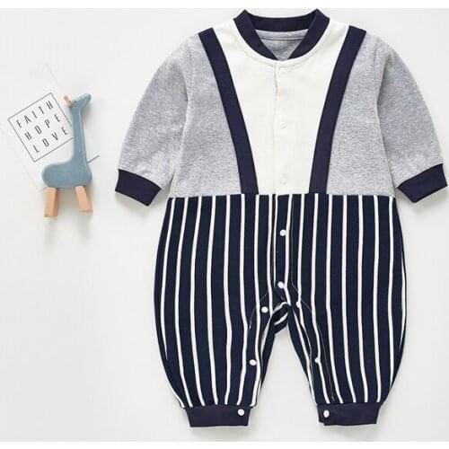 Gentleman Boy Baby Romper Long Sleeve Infant Boys Overalls Fashion Birthday Newborn 100% Cotton Infant Boys Overalls Clothes Boy