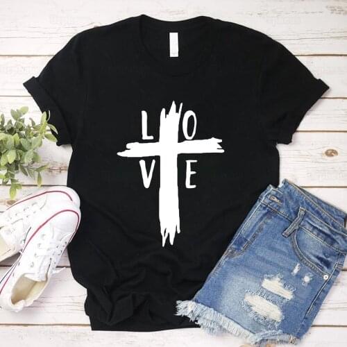 Christian Love Cross T Shirt Distressed Cross Shirt New Arrival Easter Top Tees