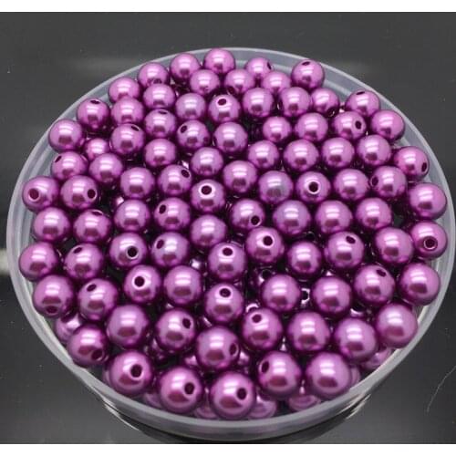 4mm-10mm Purple Imitation Pearls Round Pearl Spacer Loose Beads DIY Jewelry Making Necklace Bracelet Earring Accessories
