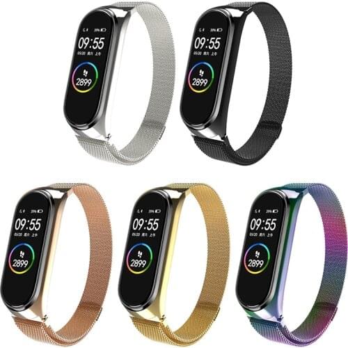 Metal Wrist Strap For Xiaomi Mi Band 6 5 4 3 Straps Stainless Steel Bracelet Smart Wristband Replace Band For MiBand 6 5 Strap