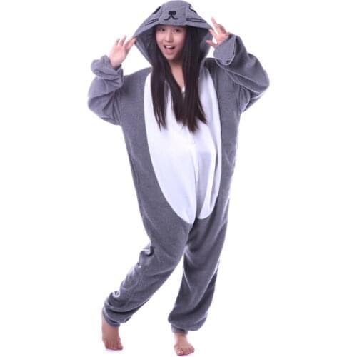 Kawaii Cute Animal Sea Lions Seal Unisex Hooded Pajamas For Men Women Mujer Costume Cosplay Party Onesies Sea Dog Sleepwear