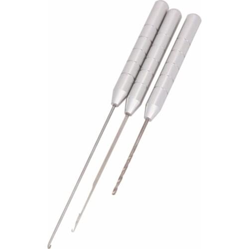 3pcs Baiting Needle Tool Set Carp Coarse Line Fishing Drill Latch Hook Bait Aluminum Alloy Fishing Terminal Tackle Tools