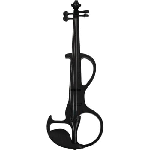 Naomi Violin Full Size 4/4 Solid Wood Electric Violin Basswood Body Ebony Fingerboard Pegs With Ebony Fisheye Accessories Black