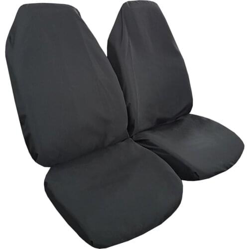 Slip On Throw Over Seat Covers For Trucks Cars SUV, Airbag Safe Front Pair Black