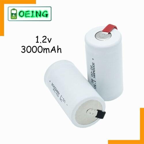 NEWEST High quality battery rechargeable battery sub battery SC Ni-Cd battery 1.2 v with tab 3000 mAh for Electric tool