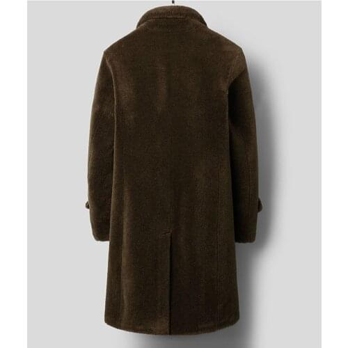 2020 New Sheep Shearing Real Fur Coat Men Long Autumn Winter Jacket Men Wool Blazer Slim Luxury Coat Men C31A58-22