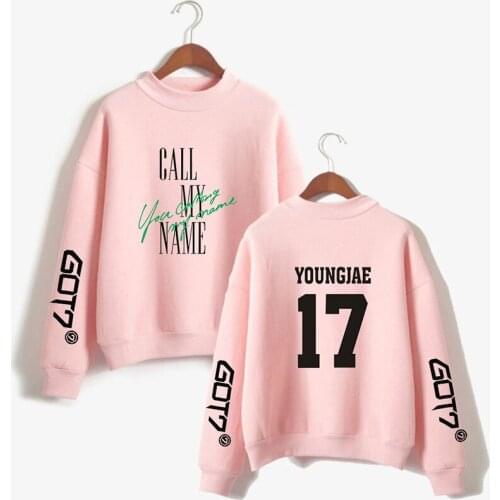 Latest Got7 YOUNGJAE 17 Kpop High Collar Hoodies Men Women Capless Sweatshirts Tops Long Sleeve O-neck Hoodie Pullover Plus Size