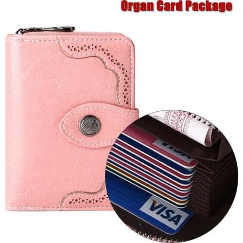 New Womens Credit Card Holder Fashion Design Short Wallet High Quality Genuine Leather ID Cards Case Wallet Cwohide Purse Bag