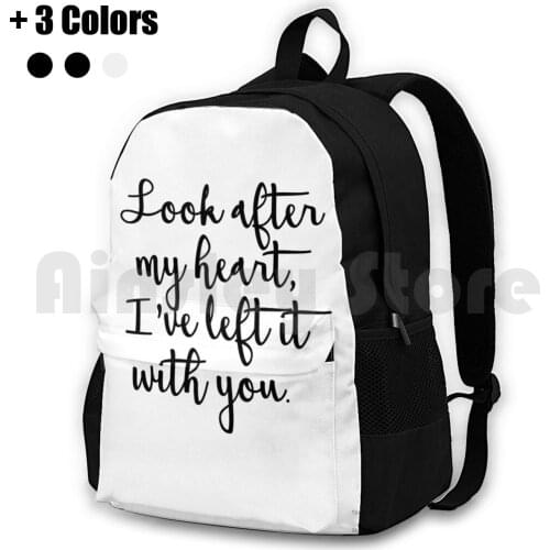 Look After My Heart , I'Ve Left It With You. Outdoor Hiking Backpack Riding Climbing Sports Bag Edward Cullen Twilight Saga