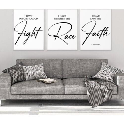 Simple Modern Bible Verse Print Scripture Quotes Poster Canvas Painting Wall Art Pictures for Living Room Christian Church Decor