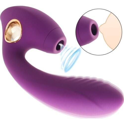 Silicone Big Dildo Vibrator for Women 2 in 1 Waterproof G Spot Sucking Clitoris Stimulator Clit Sucker Adult Sex Toy for Couples
