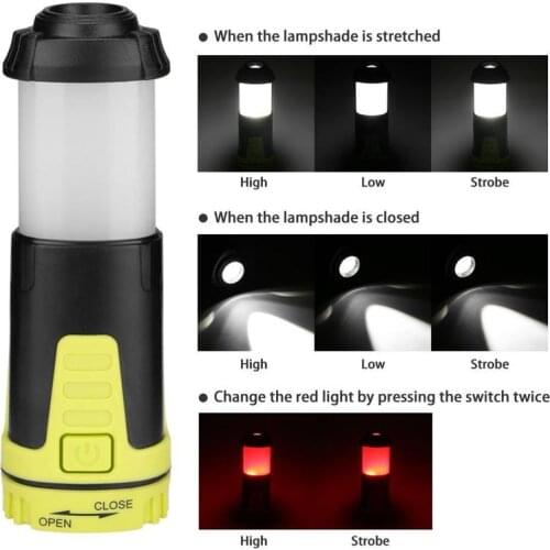 Collapsible LED Camping Light Portable Lantern With Magnetic Dimmable Survival Tent Lights Flashlight Indicator Light With Hook