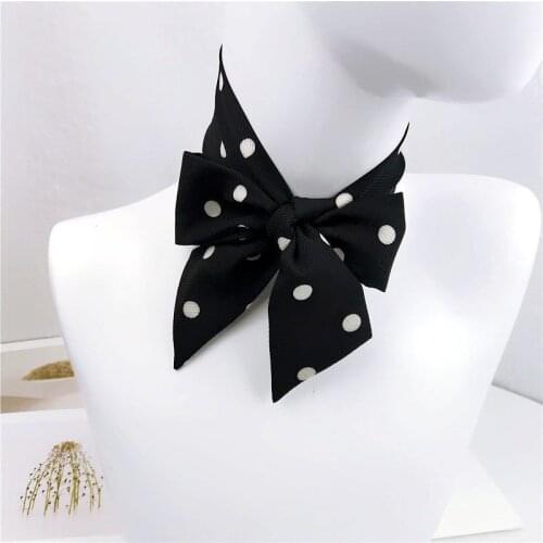 Plaid Dots Women Mens Scarves Cotton Line Business Neck Scarf For Women Fashion Bow Tie Narrow Hairbands Bag Ribbons 5CMX90CM