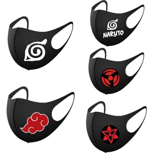 Japanese Hot Anime Cosplay Fashion Masks Red Cloud Printing Teens Cotton Half Face Keep Warm Windproof Breathable Masks