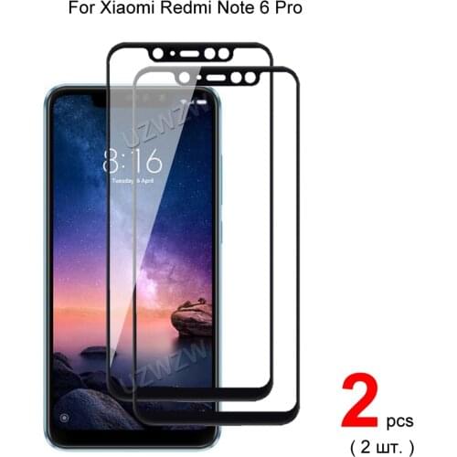 2pcs Full Cover Tempered Glass For Xiaomi Redmi Note 6 Pro Screen Protector Protective Glass Film For Xiaomi Redmi Note 6 Pro