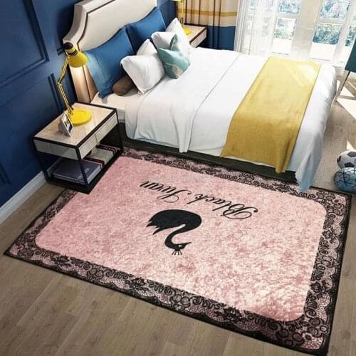 Gold Diamond Velvet Printed Carpet Living Room Coffee Table Bedroom Bedside Short Velvet Floor Mat Customization