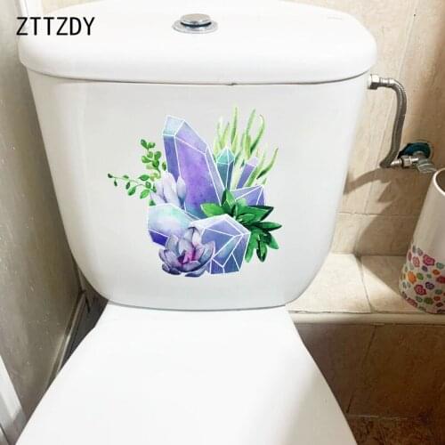 ZTTZDY 22.6×22.7CM Crystal Gem Plant Fashion Living Room Wall Stickers Home WC Toilet Decoration T6-0296