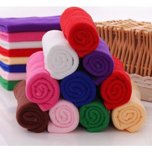 New 10pcs/lot cheap 30*70cm microfiber high absorbent dry hair towel solid hair salon towels quick dry towels Random Color