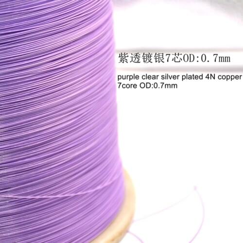 100mTeflon Silver Plated 5NOFC High Pure Crystal Earphone DIY fever upgrade line (base) 7 core OD: 0.7mm